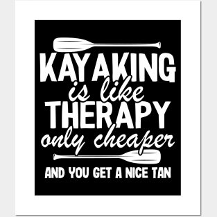 Kayaking Is Like Therapy Funny Kayak Fishing Gift Quotes Posters and Art